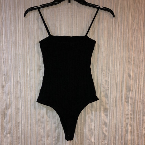 Black Ribbed Bodysuit - Picture 2 of 3